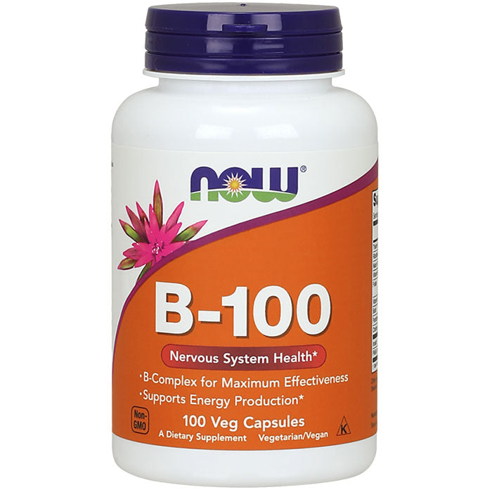 Vitamin B-100, Vitamin B Complex, 100 Vegetarian Capsules, NOW Foods