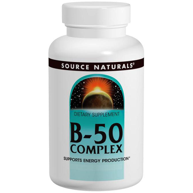 Vitamin B-50 Complex, Supports Energy Production, 250 Tablets, Source Naturals