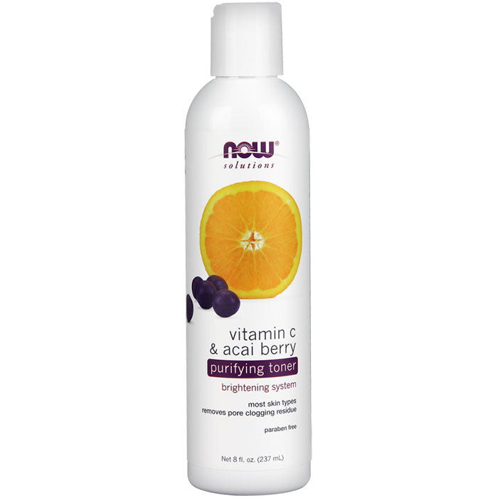 Vitamin C & Acai Berry Purifying Toner, 8 oz, NOW Foods