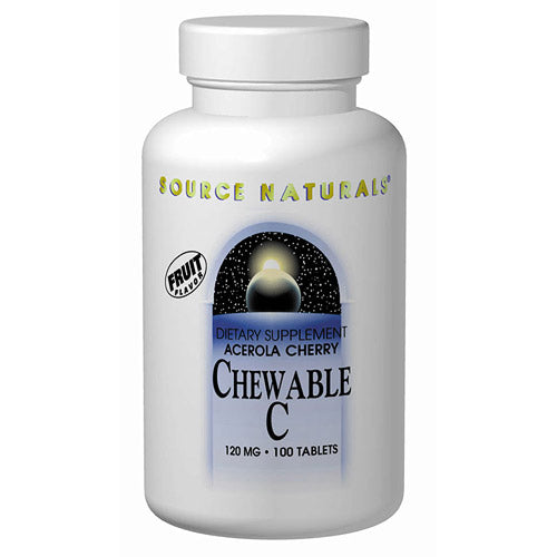 Vitamin C Acerola Chewable w/Bioflavonoids 120mg 100 tabs from Source Naturals