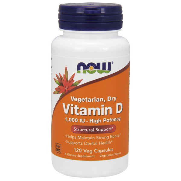 Vitamin D 1000 IU Vegetarian, 120 Vcaps, NOW Foods