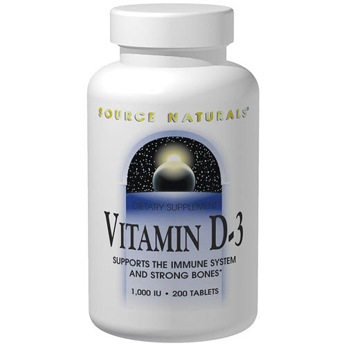 Vitamin D-3 1000 IU, 180 Capsules, Source Naturals