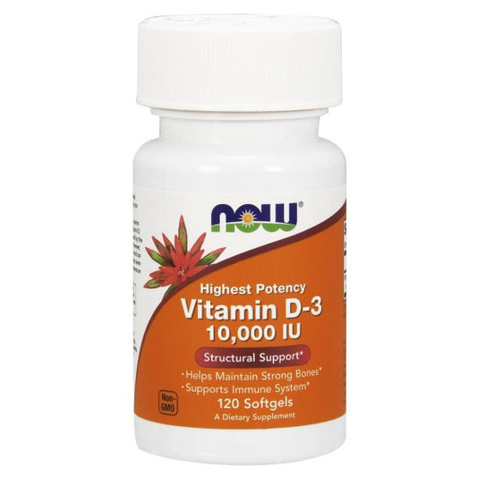 Vitamin D-3 10,000 IU, 120 Softgels, NOW Foods