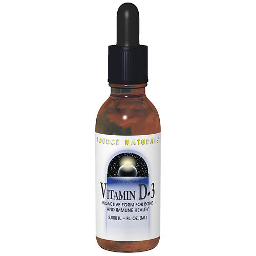 Vitamin D-3 2000 IU Liquid, 1 oz, Source Naturals