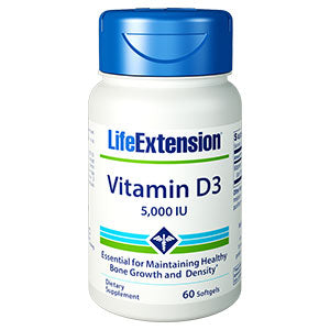 Vitamin D3 5000 IU, 60 Softgels, Life Extension