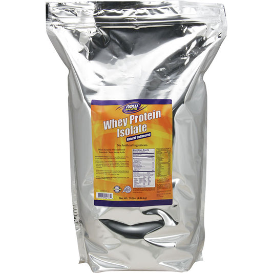 Whey Protein Isolate Unflavored Mega Pack, 10 lb, NOW Foods