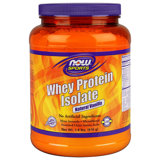 Whey Protein Isolate Vanilla, 1.8 lb, NOW Foods