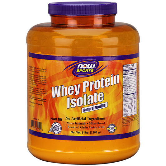 Whey Protein Isolate Vanilla 5 lb, NOW Foods
