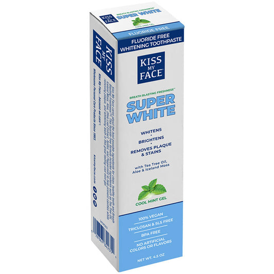 Whitening Cool Mint Gel Fluoride Free Toothpaste, 4.5 oz, Kiss My Face
