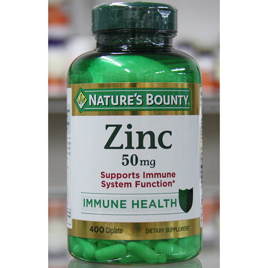 Zinc 50 mg, Immune Health, 400 Caplets, Nature's Bounty
